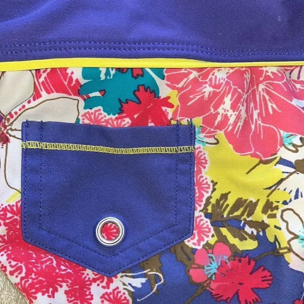 EUC PRETTY PURPLE FLORAL ATHLETA MEDIUM BIKINI BOTTOMS